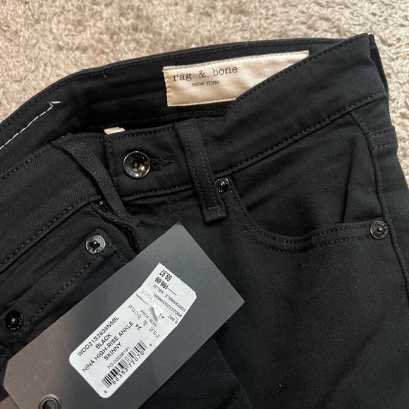 Rag & Bone Nina High Rise Ankle Skinny Black - Picture 7 of 7